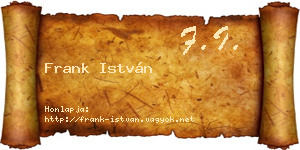 Frank István névjegykártya